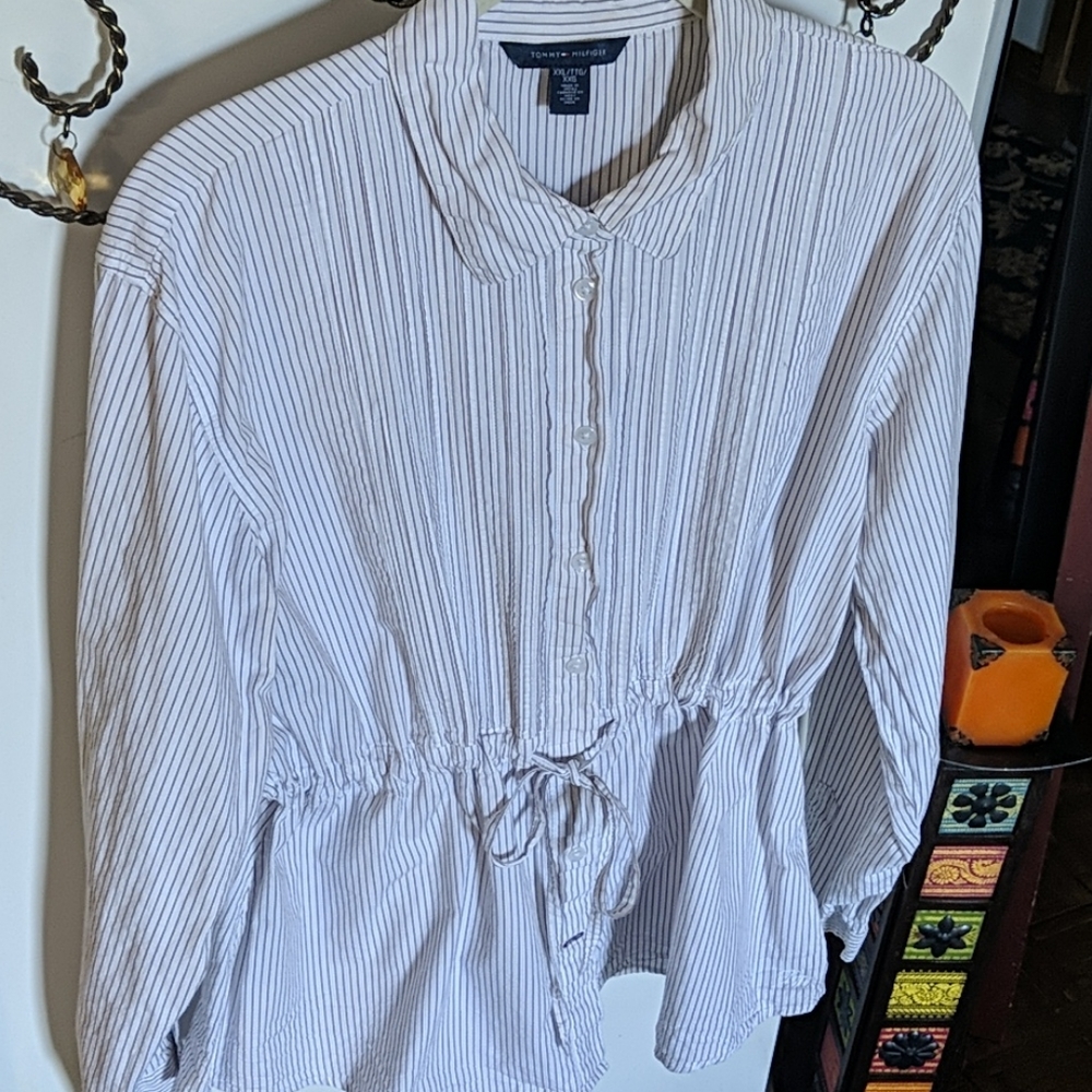 Tommy Hilfiger Pinstripe Dress Shirt (XXL)